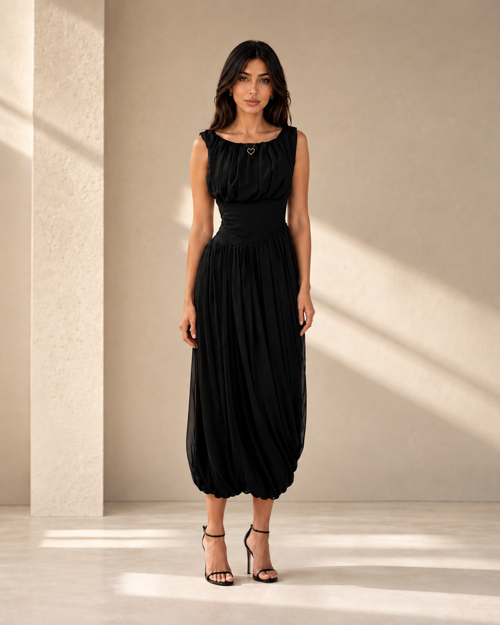Virelle Draped Midi Dress