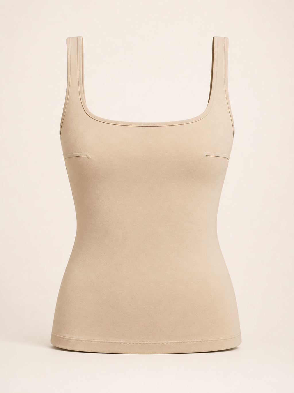 Élan Scoop Neck Tank Top — Sand Beige